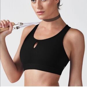 NWT FABLETICS black sylvia sports‎ bra high impact XS